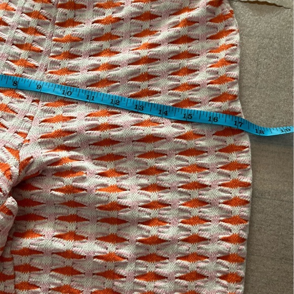 ❤️2/$50❤️[S] Zara Jaquered White Orange Pink Crochet Textured Wide Leg Pant - Picture 12 of 13